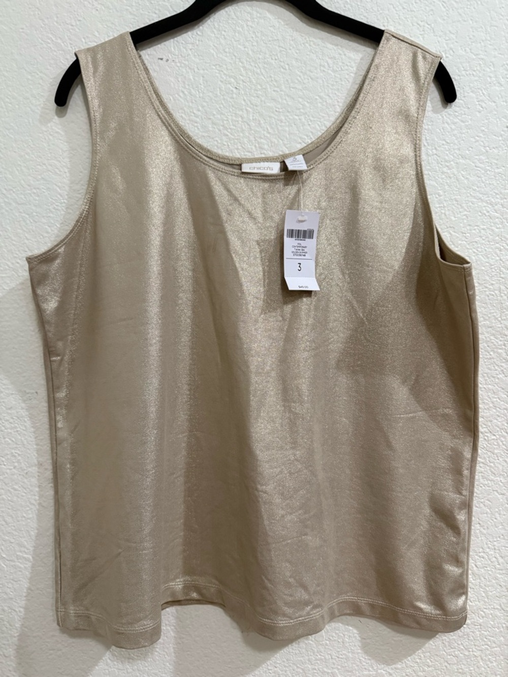 Chico's Metallic Gold Shimmery Tank  Top